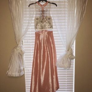 Long Rose Gold Homecoming Dress
